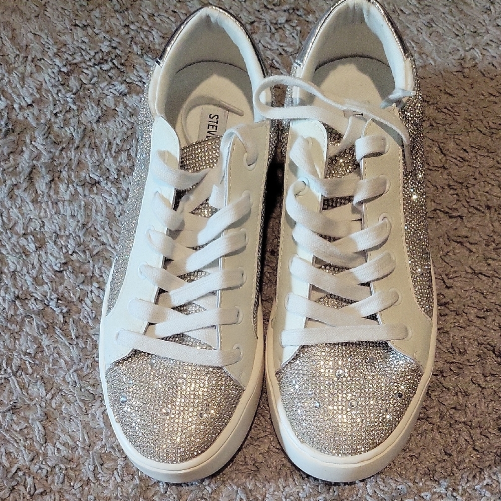 Steve Madden Sparkling Silver Sneakers